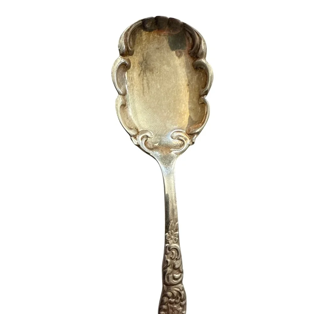 Antique Wm Rogers & Sons Silverplate Shell Spoon Victorian Ornate Sugar Spoon‎